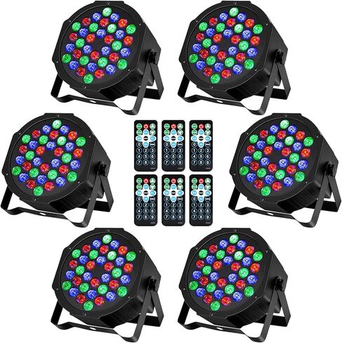 Litake 36 LED Stage Lights RGB DJ LED Par Par Light Remote & DMX Sound Sound Activated Auto Playing Uplighting لعيد ميلاد العطلات الموسيقية العطلة للرقص مرحلة الإضاءة-4 حزمة in Saudi Arabia