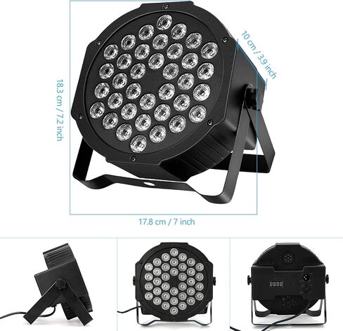 Litake 36 LED Stage Lights RGB DJ LED Par Par Light Remote & DMX Sound Sound Activated Auto Playing Uplighting لعيد ميلاد العطلات الموسيقية العطلة للرقص مرحلة الإضاءة-4 حزمة in Saudi Arabia