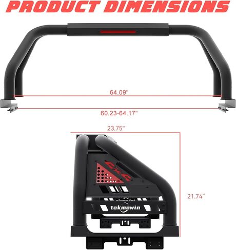 Roll Bar Chase Rack لشاحنة بيك آب في منتصف الحجم ، حانات لفة سرير الشاحنات للشاحنات التي تناسب Tacoma ، المصارع ، الحدود ، الوادي ، فورد F-150/F-250/F-350 ، Ranger ، GMC Sierra ، Colorado ، Titan in Saudi Arabia