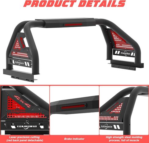 Roll Bar Chase Rack لشاحنة بيك آب في منتصف الحجم ، حانات لفة سرير الشاحنات للشاحنات التي تناسب Tacoma ، المصارع ، الحدود ، الوادي ، فورد F-150/F-250/F-350 ، Ranger ، GMC Sierra ، Colorado ، Titan in Saudi Arabia