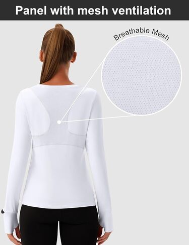 BMJL Womens Long Sleeve Workout Tops UPF 50+ Sun Protection Shirt with Mesh Panel for Athletic Hiking Running in Saudi Arabia