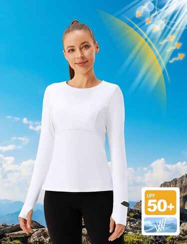 BMJL Womens Long Sleeve Workout Tops UPF 50+ Sun Protection Shirt with Mesh Panel for Athletic Hiking Running in Saudi Arabia