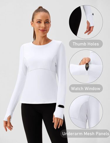 BMJL Womens Long Sleeve Workout Tops UPF 50+ Sun Protection Shirt with Mesh Panel for Athletic Hiking Running in Saudi Arabia