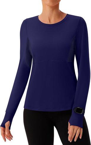 BMJL Womens Long Sleeve Workout Tops UPF 50+ Sun Protection Shirt with Mesh Panel for Athletic Hiking Running in Saudi Arabia