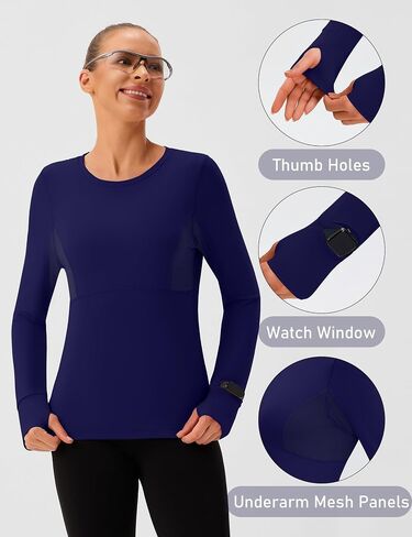 BMJL Womens Long Sleeve Workout Tops UPF 50+ Sun Protection Shirt with Mesh Panel for Athletic Hiking Running in Saudi Arabia