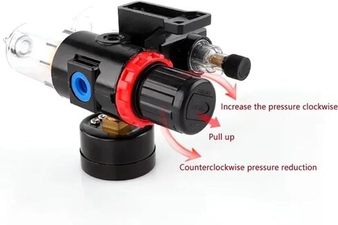 1/5 Sets AFC2000 Filter for Compressor Oil Water Separator Regulator Trap,Suitable for Air Pressure Reducing Valve with Airbrush(AFC w (PC6-02x2),5 Sets) in Saudi Arabia