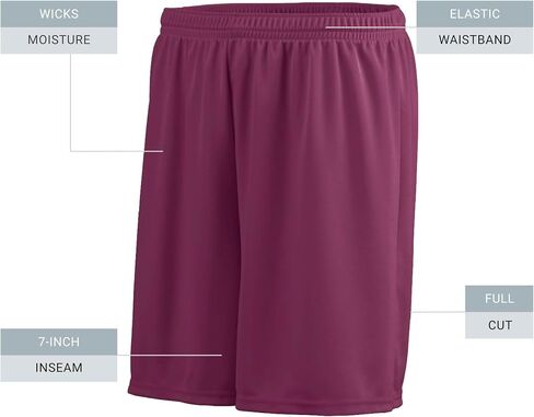 شورت أوغوستا الرياضي أوكتان شورت 100 ٪ من البوليستر ، شورتات صالة رياضية رطوبة للرجال ، 7 "inseam ، خالية من العلامات in Saudi Arabia