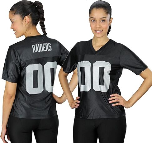 Reebok Las Vegas Raiders NFL Womens Team Dazzle Jersey ، Black (Medium) in Saudi Arabia