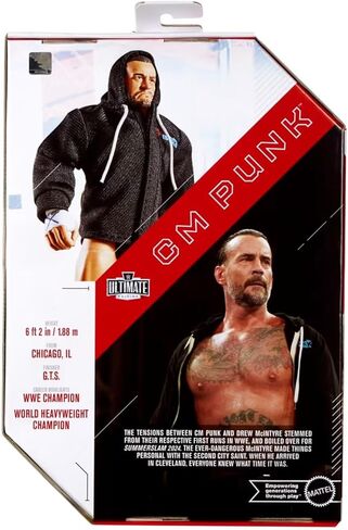 Mattel WWE Ultimate Edition Action Figure & Accessories Set, CM Punk 6-inch Collectible, Swappable Heads & Hands, 30 Articulation Points in Saudi Arabia