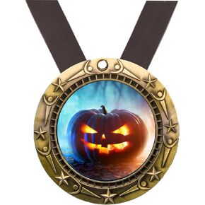 Halloween Pumpkin Medal - Gold, Silver or Bronze Finish - Custom Engraved World Class Medal with Black Ribbon - Trick or Treat Award, Costume Contest Prize, Fall Festival (3 Inch Wide) in Saudi Arabia