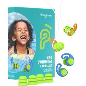 Hearprotek Swimming Ear Slows for Kids ، اثنين من أزواج سدادات أذن مقاومة للماء من القنوات الصغار للأذن من القنوات الصغار للأذن للسباحة للسباحة والاستحمام والحمام والمسبح والرياضات المائية (3-12 عامًا) أرجواني in Kuwait