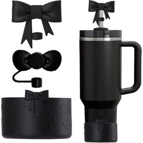 Silicone Bow Straw Cover Topper+Boot for Stanley Cup, Red Straws Toppers Bottle Boots for Tumbler with Handle 40oz,Cute 10mm/0.4in Covers Cap, Stanleys Cups Accessories, 2+1Pcs in Saudi Arabia