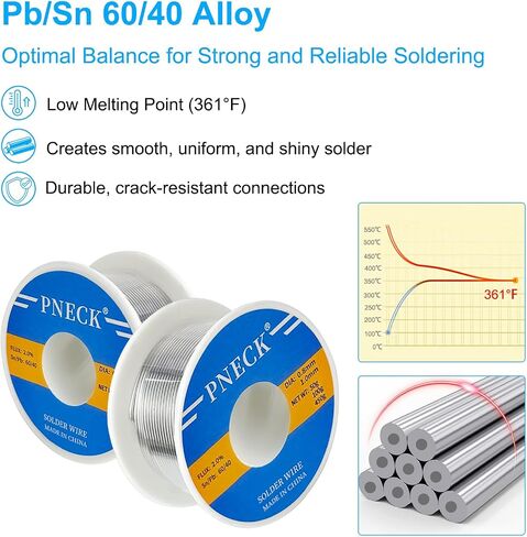 60/40 Tin Lead Rosin Core Solder Wire for Electrical Soldering, 1/8" 1 lb (3 mm 450 g) in Saudi Arabia