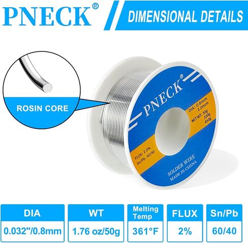 60/40 Tin Lead Rosin Core Solder Wire for Electrical Soldering, 1/8" 1 lb (3 mm 450 g) in Saudi Arabia