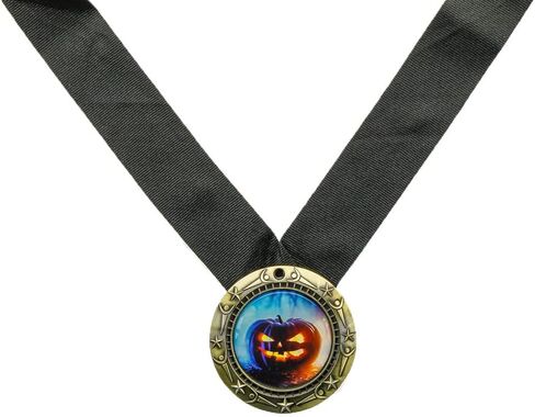 Halloween Pumpkin Medal - Gold, Silver or Bronze Finish - Custom Engraved World Class Medal with Black Ribbon - Trick or Treat Award, Costume Contest Prize, Fall Festival (3 Inch Wide) in Saudi Arabia