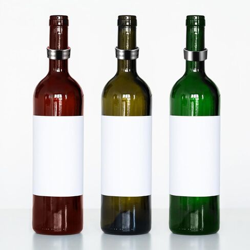 UXCELL 4PS ROIDARS BOTTLE ، حلقات تنقيط النبيذ من الفولاذ المقاوم للصدأ مع شعر مخملي ، وتسرب- دليل مضاد لخاتم النبيذ الماسك للمطبخ والبار in Kuwait