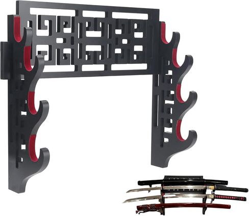 سيف سيف جدار جبل كاتانا الوقوف الساموراي سيف حامل عرض الرف الصينية تاي تشي باغوا نمط in Kuwait