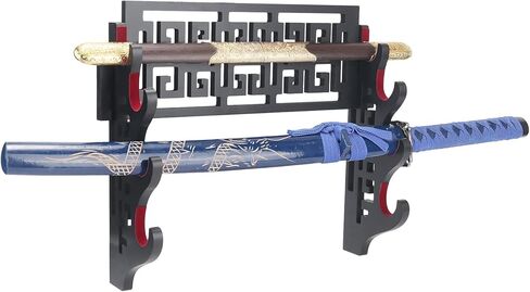 سيف سيف جدار جبل كاتانا الوقوف الساموراي سيف حامل عرض الرف الصينية تاي تشي باغوا نمط in Kuwait