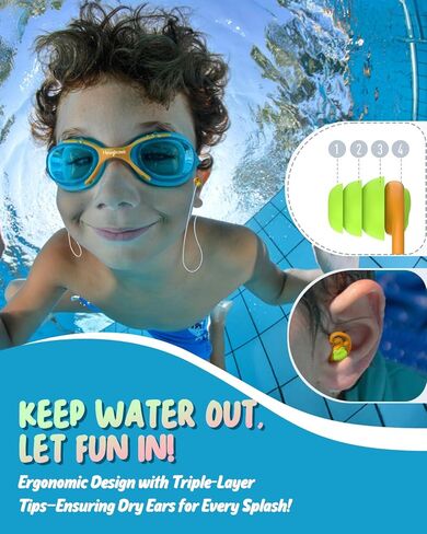 Hearprotek Swimming Ear Slows for Kids ، اثنين من أزواج سدادات أذن مقاومة للماء من القنوات الصغار للأذن من القنوات الصغار للأذن للسباحة للسباحة والاستحمام والحمام والمسبح والرياضات المائية (3-12 عامًا) أرجواني in Kuwait