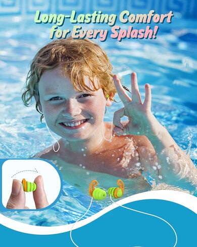 Hearprotek Swimming Ear Slows for Kids ، اثنين من أزواج سدادات أذن مقاومة للماء من القنوات الصغار للأذن من القنوات الصغار للأذن للسباحة للسباحة والاستحمام والحمام والمسبح والرياضات المائية (3-12 عامًا) أرجواني in Kuwait