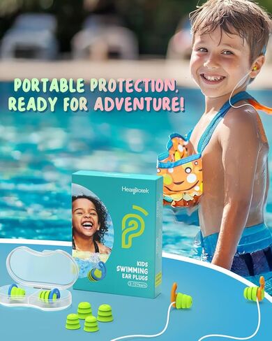 Hearprotek Swimming Ear Slows for Kids ، اثنين من أزواج سدادات أذن مقاومة للماء من القنوات الصغار للأذن من القنوات الصغار للأذن للسباحة للسباحة والاستحمام والحمام والمسبح والرياضات المائية (3-12 عامًا) أرجواني in Kuwait