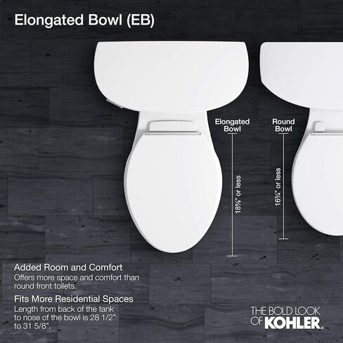 Kohler 3505-0 Wellworth Classic Two-piece elongated 1.6 gpf toilet, White in Saudi Arabia