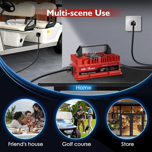 15 Amp Golf Cart Arcger لـ 48 Volt Club Car DS & Precedent Lead Acid بطارية مع قابس مستدير من 3 أسنان in Saudi Arabia