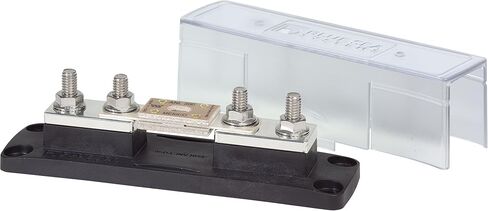 Blue Sea Systems Fuse Block ، ANL ، 35-750 AMP ، مع غطاء ، MFG# 5503 ، 32VDC ، مع الأزرار الرئيسية 5/16 "و 1/4" AUX. ترصيع. 7 "L X 2" W x 2.3 "H. FUSE غير مدرج. / BS-5503 / in Saudi Arabia