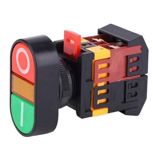 APBB-22/25N Double Push-Button Switch with LED Light NO+NC Momentary Button Switch Red or Green Buttons 74 x 55 x 29mm / 2.91 x 2.17 x 1.14in ((220VAC)) in Saudi Arabia