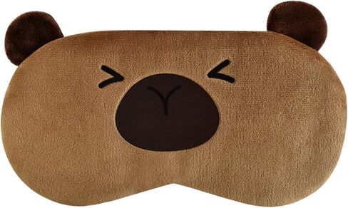 Cute Alpaca Sleeping Mask, Soft Fluffy Plush Blindfold Funny Novelty Animal Sleep Mask Eye Cover Eyeshade for Kids Girls Boys Women Men Night Nap Travel Meditation (Beige, Alpaca) in Kuwait