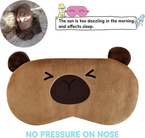 Cute Alpaca Sleeping Mask, Soft Fluffy Plush Blindfold Funny Novelty Animal Sleep Mask Eye Cover Eyeshade for Kids Girls Boys Women Men Night Nap Travel Meditation (Beige, Alpaca) in Kuwait