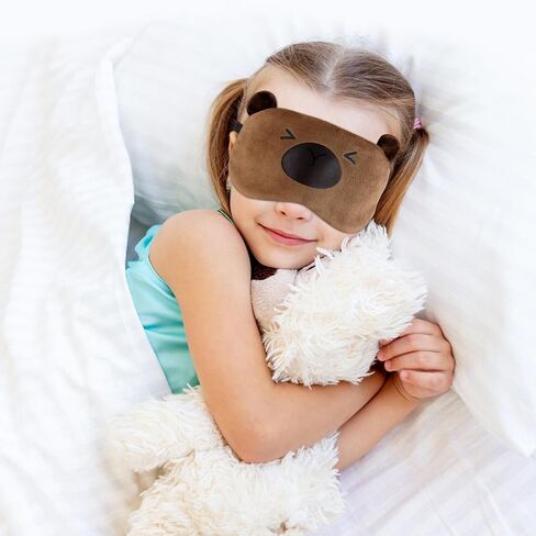 Cute Alpaca Sleeping Mask, Soft Fluffy Plush Blindfold Funny Novelty Animal Sleep Mask Eye Cover Eyeshade for Kids Girls Boys Women Men Night Nap Travel Meditation (Beige, Alpaca) in Kuwait