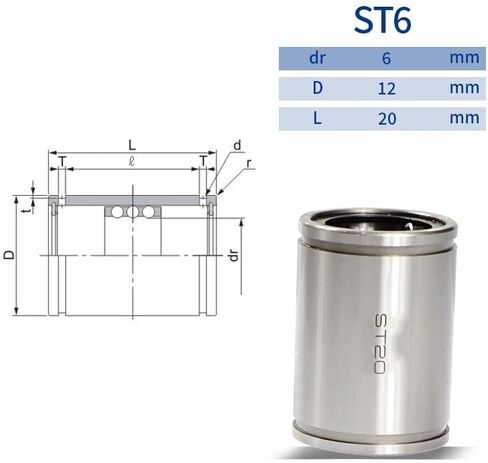 1PC Linear Motion Ball Bearing ST6/8/10/12/16/20/25/30/35/40/50/60/80/100 Linear Bushing Linear Shaft(ST25 25x37x45mm) in Saudi Arabia