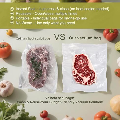 Vacuum Sealer Bags Large Size 10 x 11 Inch 30Pcs Bags, Food Storage, BPA Free, Food Saver, Meal Prep,Sous Vide, Heavy Duty, Airtight in Saudi Arabia