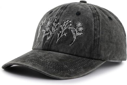 Garden Hats for Women, Adjustable Cotton Embroidered Gardening Baseball Cap in Saudi Arabia