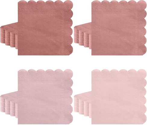 120 Pack Dusty Blue Napkins, 5 x 5 Inch Boy Baby Shower Napkins Gradient Blue Cocktail Napkins Scalloped Napkins Beverage Napkins for Dinner Wedding Baby Shower Bridal Anniversary Reception in Saudi Arabia