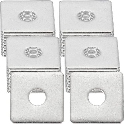 uxcell 16 PCS غسالة مربعة مسطحة ، معرف 10 مم × 30 مم OD x 2mm سميكة 304 من الفولاذ المقاوم للصدأ حشية فاصل مسطح للبراغي لمحلات إصلاح الحمام ، والفضة ، والفضة in Saudi Arabia