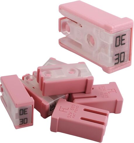 6PCS 30A 32V Slow Blow Car Fuses Assortment Kit,Slotted Cartridge Fuses for Protect Circuits,Universal Car Accessories Replacement Mini Fuse Kits for Cars,Trucks,SUVs (30A) in Saudi Arabia