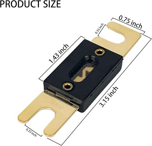 ANL Fuse 300 Amp 32 VDC 5 Pack Nickel Plated Blade Fuse for Car Audio Video System Vehicle Marine in Kuwait