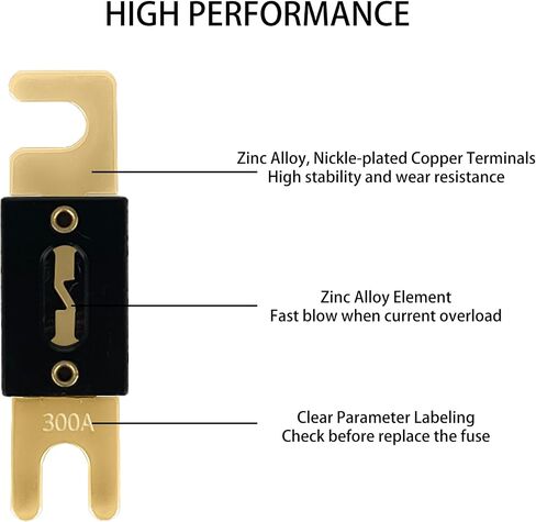 ANL Fuse 300 Amp 32 VDC 5 Pack Nickel Plated Blade Fuse for Car Audio Video System Vehicle Marine in Kuwait