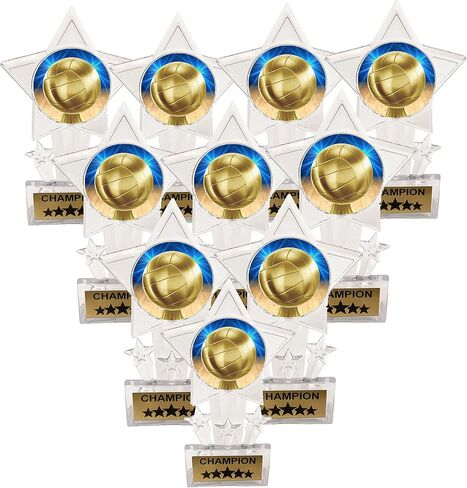 Express Medals 10 Pack Acrylic Volleyball Trophies Champion Awards Gift Prizes Trophy 10 PK D45 in Saudi Arabia