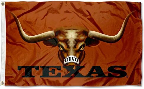 Texas Longhorns Bevo Eyes College Flag in Saudi Arabia