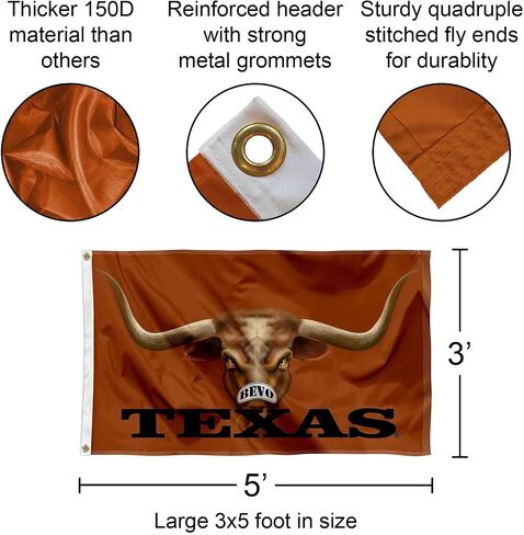 Texas Longhorns Bevo Eyes College Flag in Saudi Arabia