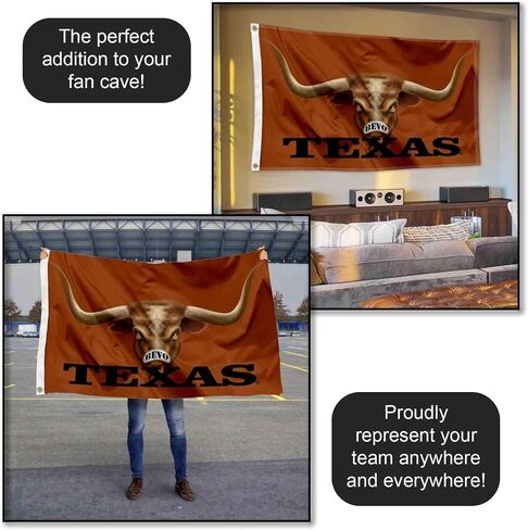 Texas Longhorns Bevo Eyes College Flag in Saudi Arabia