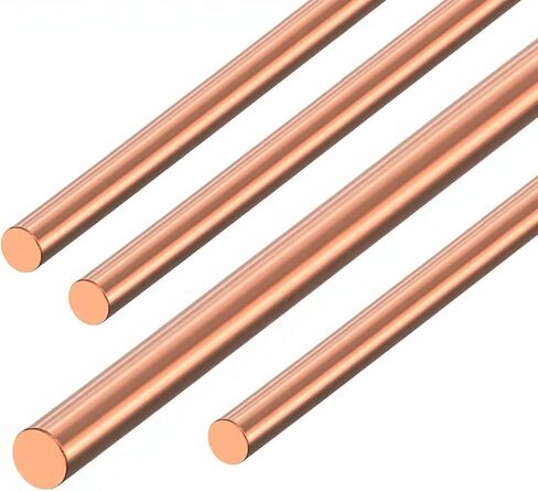 2 PCS Solid C110 Copper Round Rod 8mm × 400mm ، 99.9 ٪ شريط النحاس النقي لمخزون المخرطة ، بناء النماذج ، الموصلية الكهربائية in Kuwait
