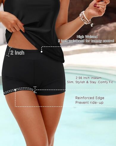 Aqua Eve Women Tankini مع شورتات - قطعتين من ملابس السباحة البطن بدلة السباحة التدفق 2025 in Kuwait