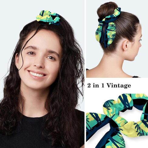 Tropical Frangipani Green Hawaii Scrub Caps Surgical Women with Button Adjustable Hats Surgical Caps with Scrunchie for Women in Saudi Arabia