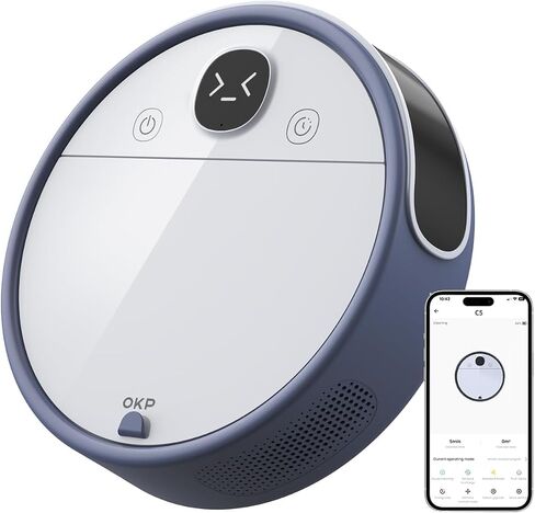 OKP L6A Robot Vacuum and Mop Combo, Robot Vacuum Cleaner with Precision Mapping with Dtof Sensors, Carpet Detection, Robotic Vacuum with Mini Desgin, Good for Hard Floors and Pet Hair Pick Up in Saudi Arabia