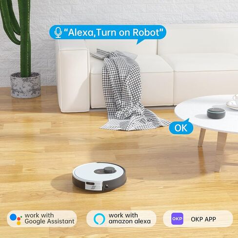 OKP L6A Robot Vacuum and Mop Combo, Robot Vacuum Cleaner with Precision Mapping with Dtof Sensors, Carpet Detection, Robotic Vacuum with Mini Desgin, Good for Hard Floors and Pet Hair Pick Up in Saudi Arabia
