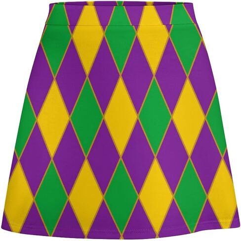 Mardi Gras Short Culottes Culottes Womans Athletic Skorts Golf Golf Visrts Mini Shorts High Ceist Sport Skort in Kuwait